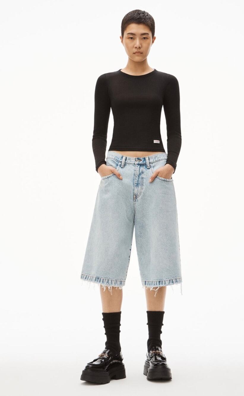 Alexander Wang long-sleeve tee in ribbed cotton jersey